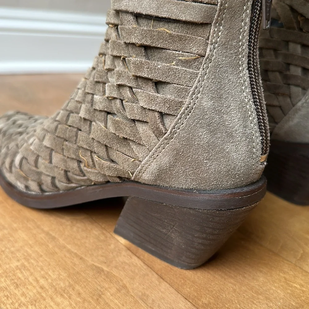 Jeffrey Campbell Surat Suede Woven Ankle Boots booties 8 - Picture 5 of 7